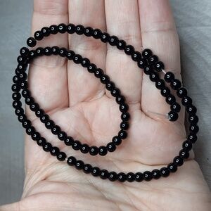 4mm Black Glass 15-inch Strand #6
